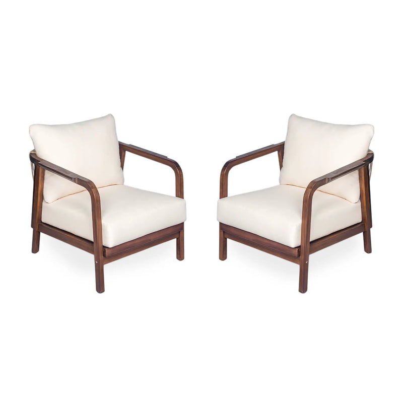 Outdoor Lounge Chair With Woven Backrest and Solid Wood Frame by HouseOfZazla