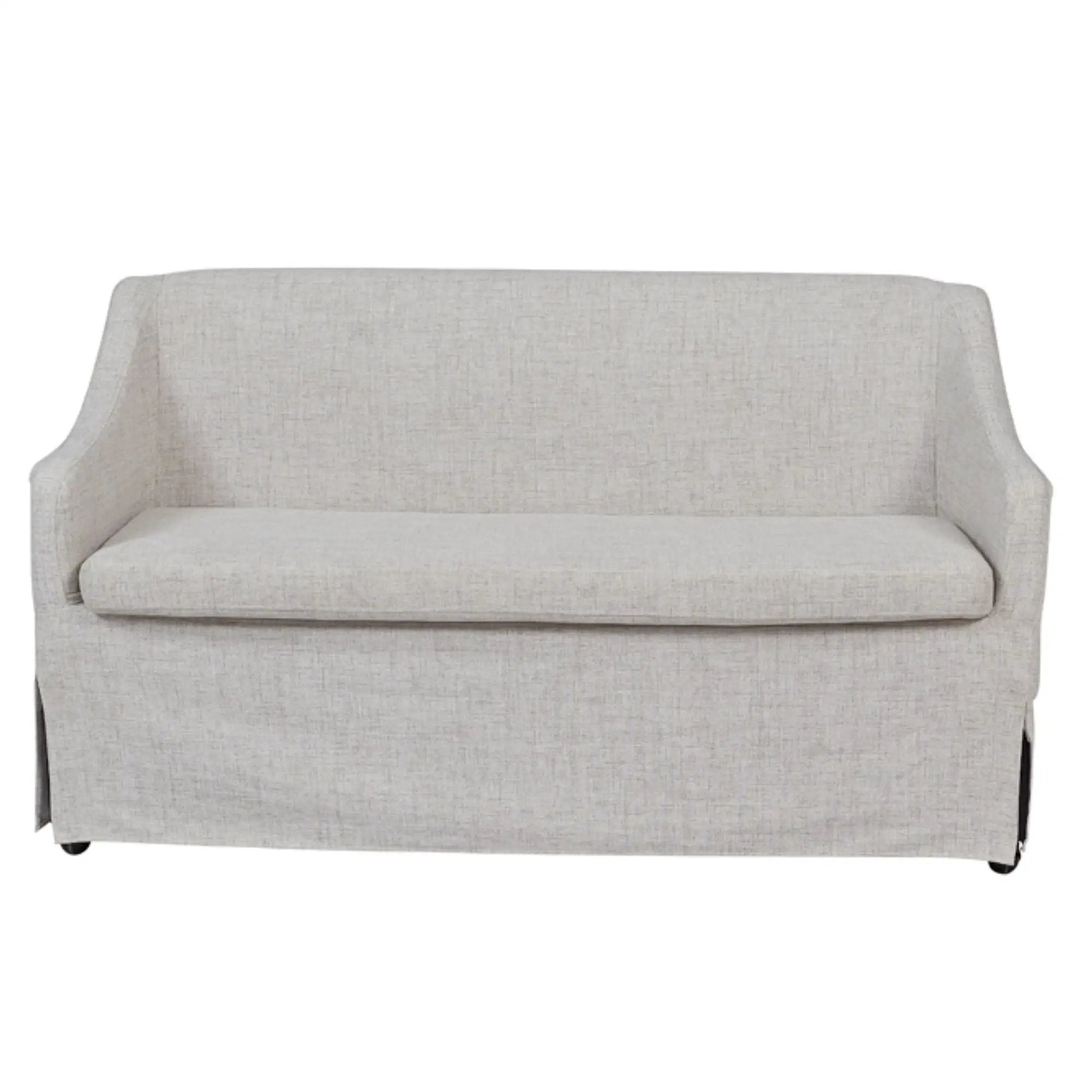 Slip Covered Settee With Casters - Beige by Unique Piece Furniture