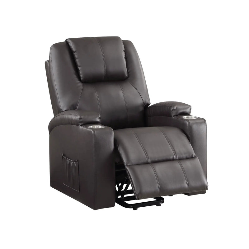 Brown Leather Recliner Aire w/Power Lift & Massage by HouseOfZazla