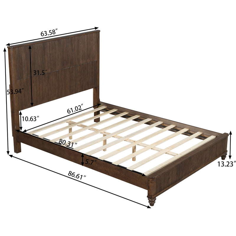 Platform Bed Frame & Tall Headboard by HouseOfZazla