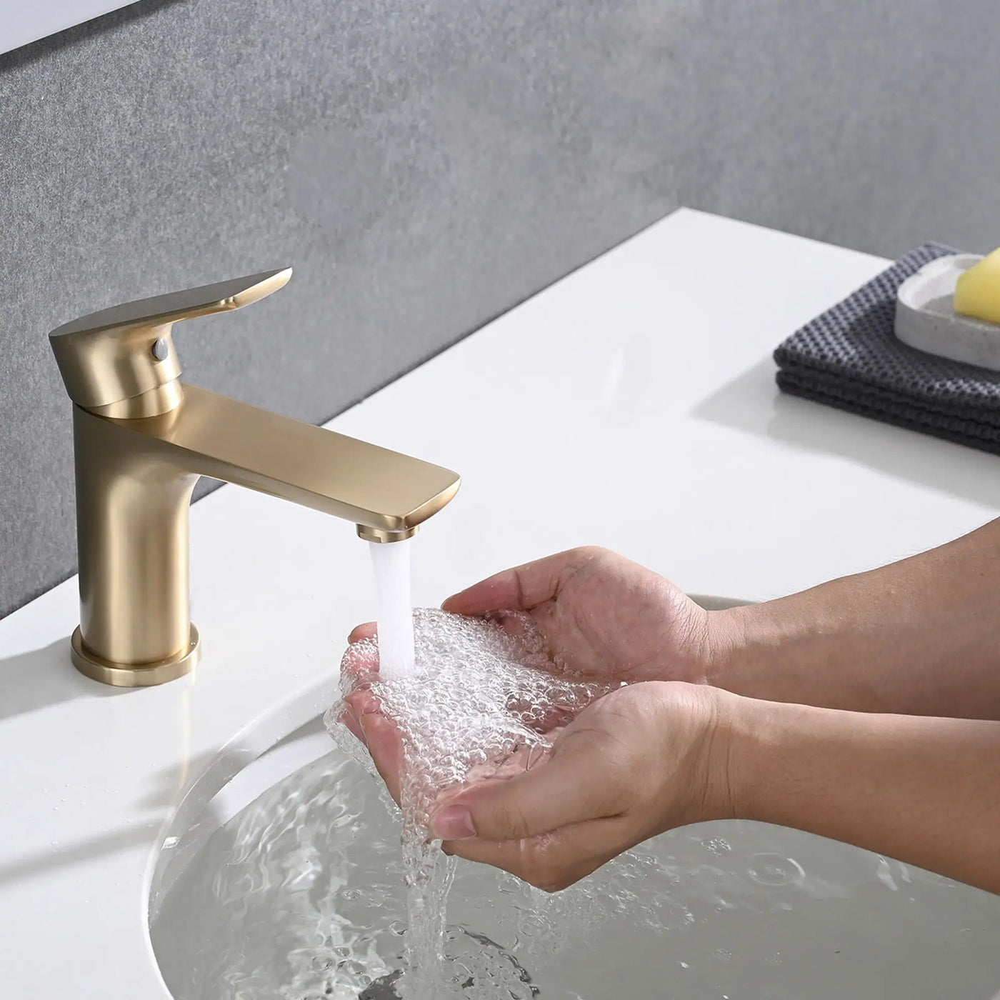 Modern Bathroom Sink Faucet Single Handle Brass Countertop Mount by HouseOfZazla