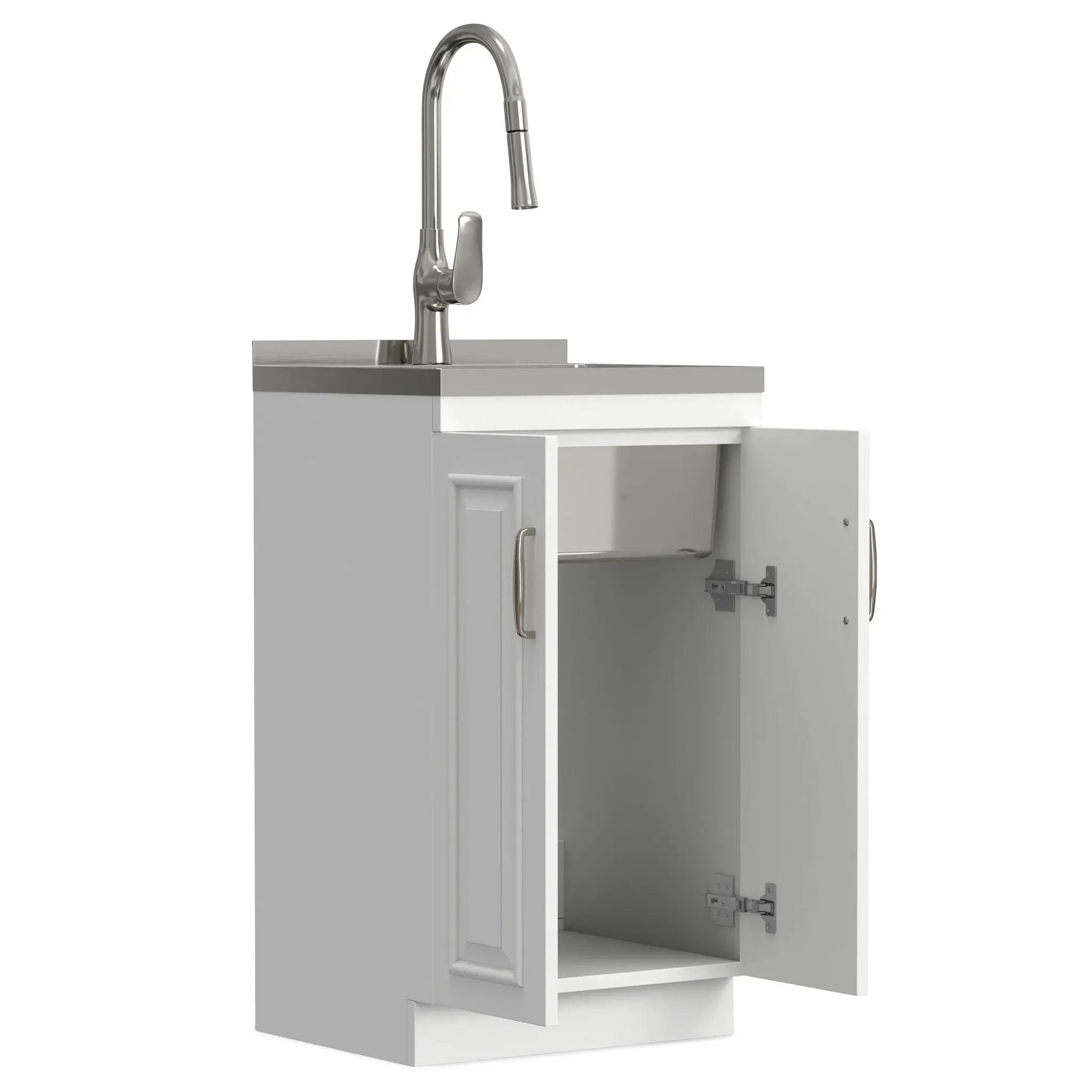 Darwin - Deluxe Laundry Cabinet With Pull-Out Faucet And Stainless Steel Sink by Unique Piece Furniture
