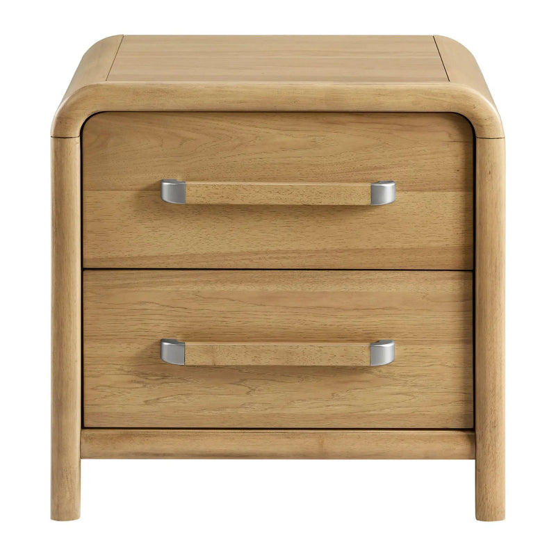 2 Drawer Nightstand With USB Charging - Brown by HouseOfZazla