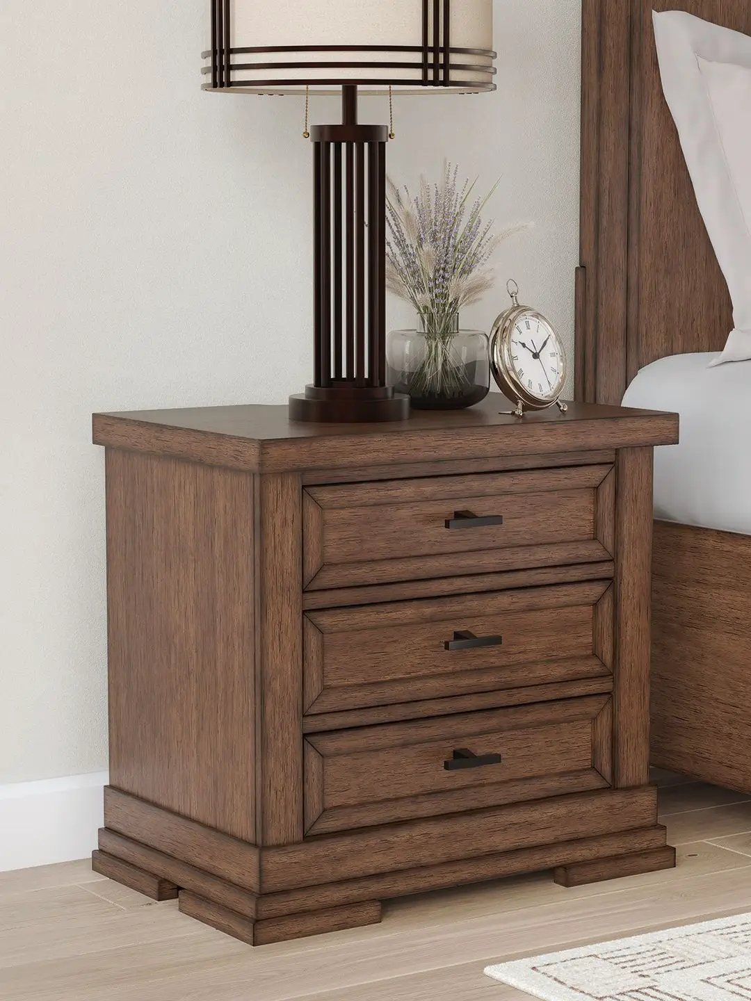 Taffenbrook - Three Drawer Night Stand - Medium Brown by Unique Piece Furniture