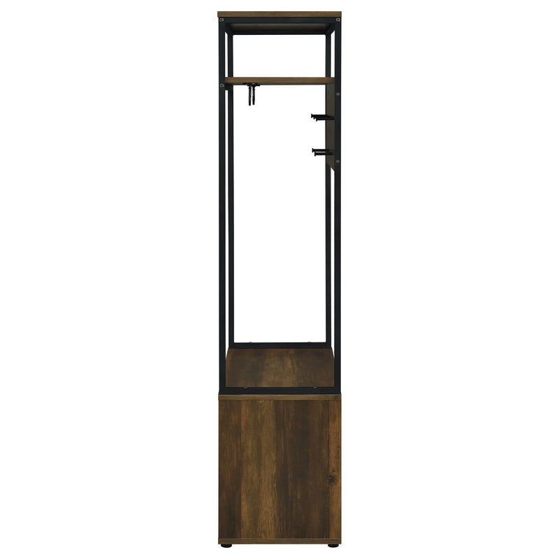 Flora - 2 Door Coat Rack Hall Tree Storage Bench And Multi Functional Storage - Natural