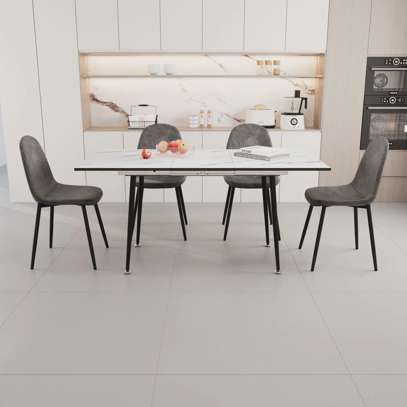 Modern Extendable Dining Table And Chair Set For 2 - 6 People by Unique Piece Furniture