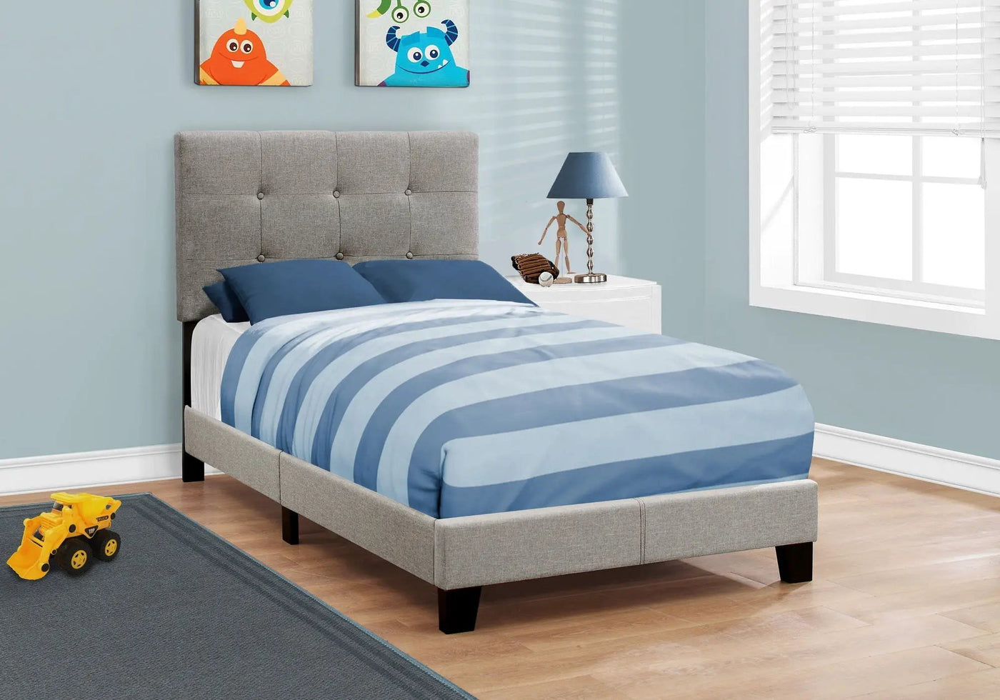 Transitional Upholstered Bed Frame by HouseOfZazla