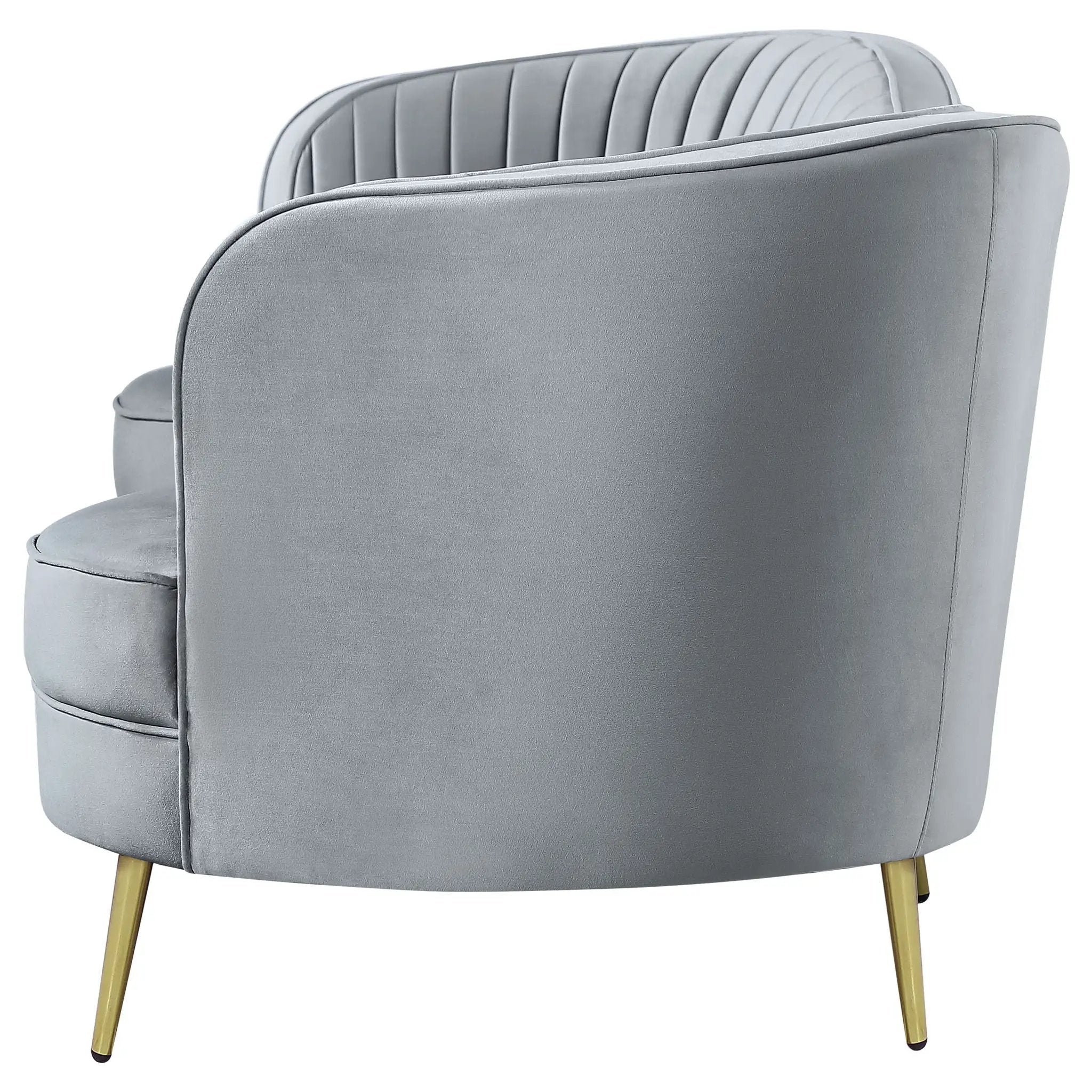 Sophia Upholstered Channel Tufted Sofa Grey by Unique Piece Furniture