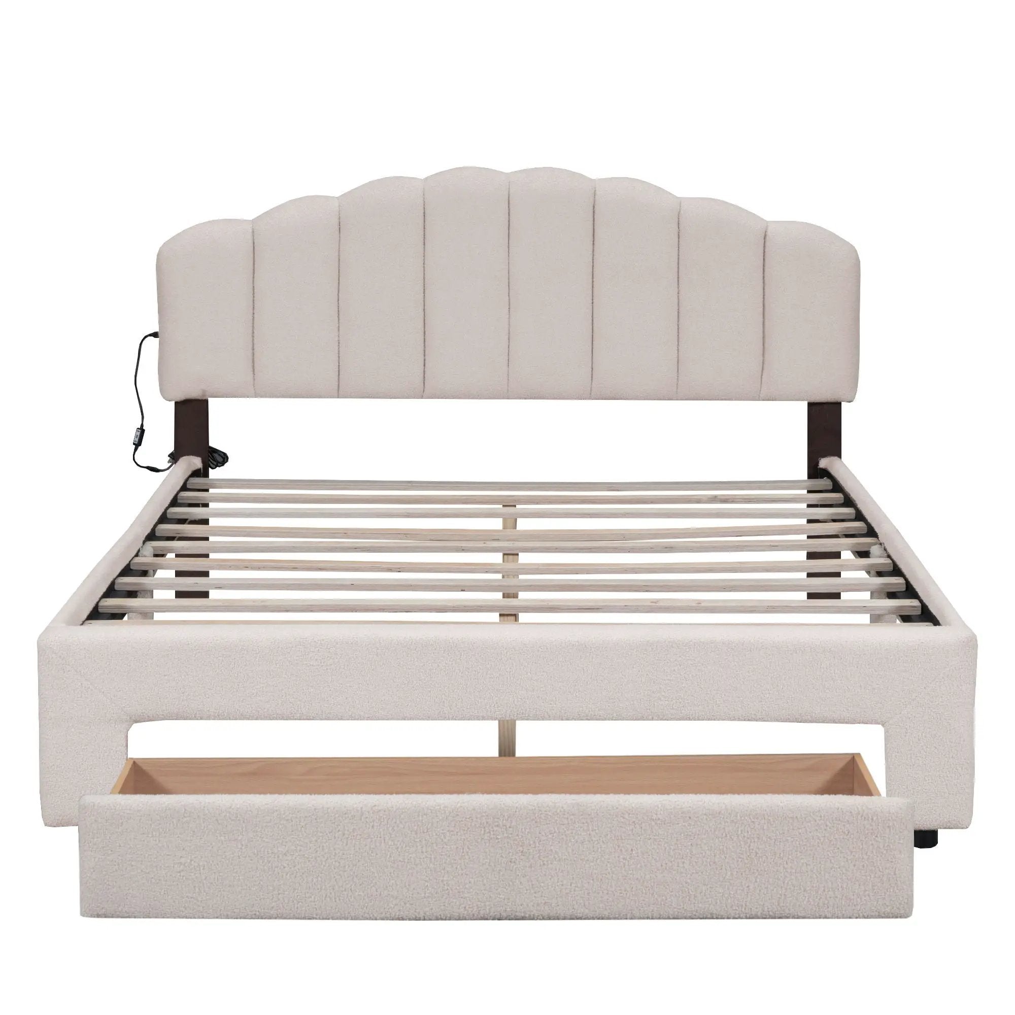 Upholstered Platform Bed With Drawer by HouseOfZazla