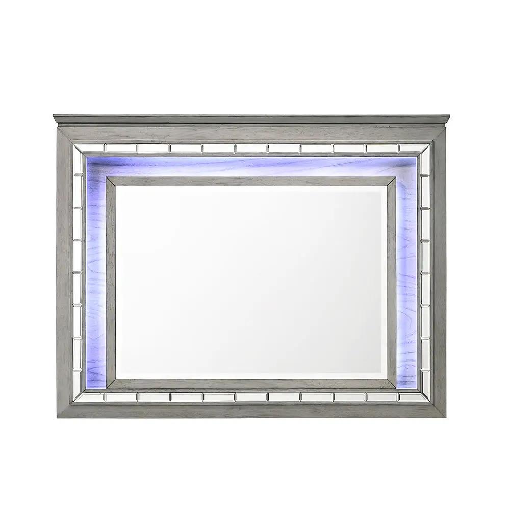 Antares - Mirror With LED - Light Gray Oak by Unique Piece Furniture