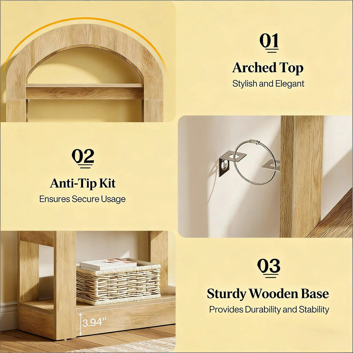 Arched Display Shelf - 5-Tier Bookshelf by HouseOfZazla