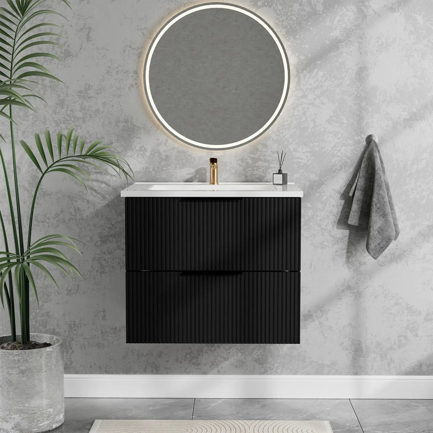 Modern Wall Mounted Floating Bathroom Vanity With Sink And Drawers by Unique Piece Furniture