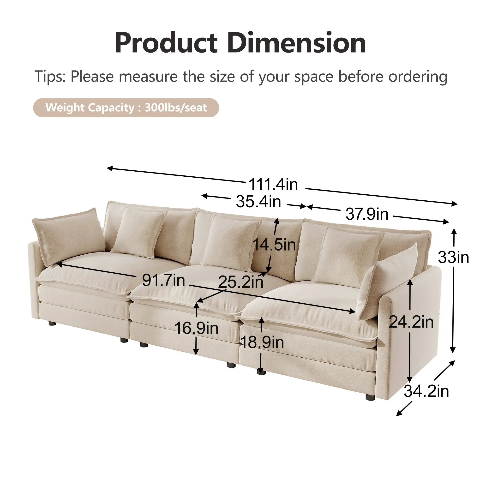 Modern Light Coffee Chenille Sofa Set of 3 by HouseOfZazla