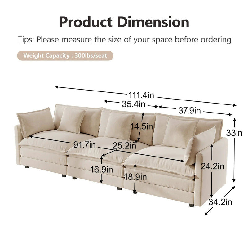 Modern Light Coffee Chenille Sofa Set of 3 by HouseOfZazla