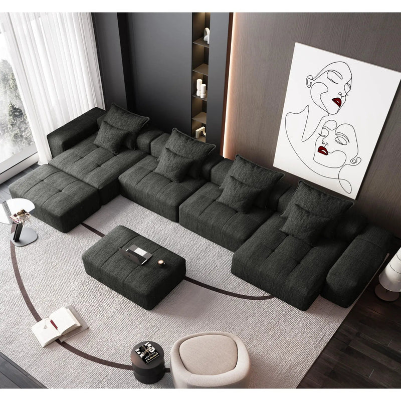 Modern Oversized DIY Combination Modular Sectional Sofa With Pillows by HouseOfZazla
