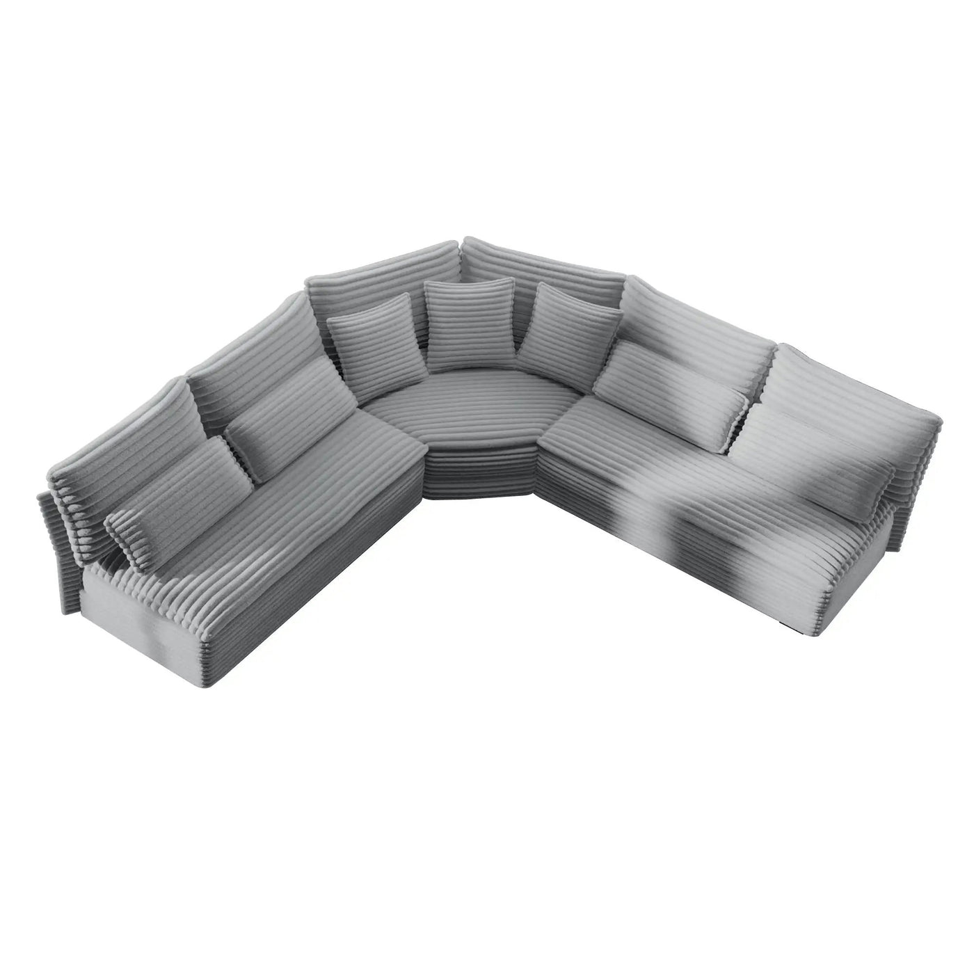 5 Seater L Shaped Sectional Sofa With Curved Corner, 7 Pillows by HouseOfZazla