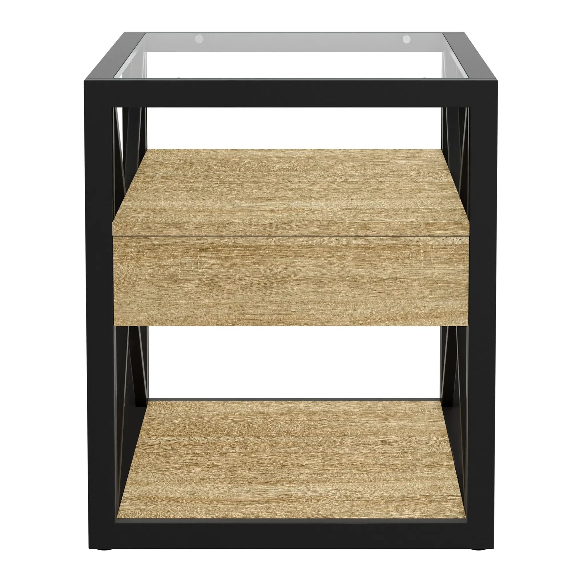 Set of 2 Modern End Tables with Drawer - Nightstands for Bedroom & Living Room by HouseOfZazla