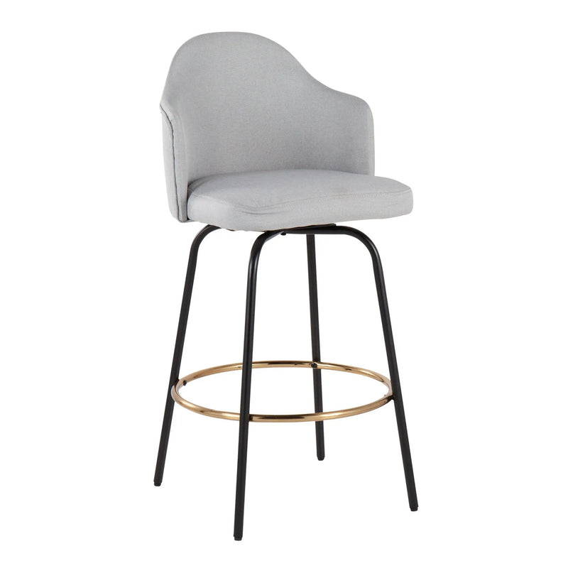 Ahoy - Contemporary Fixed Height Counter Stool Round Footrest (Set of 2) by HouseOfZazla
