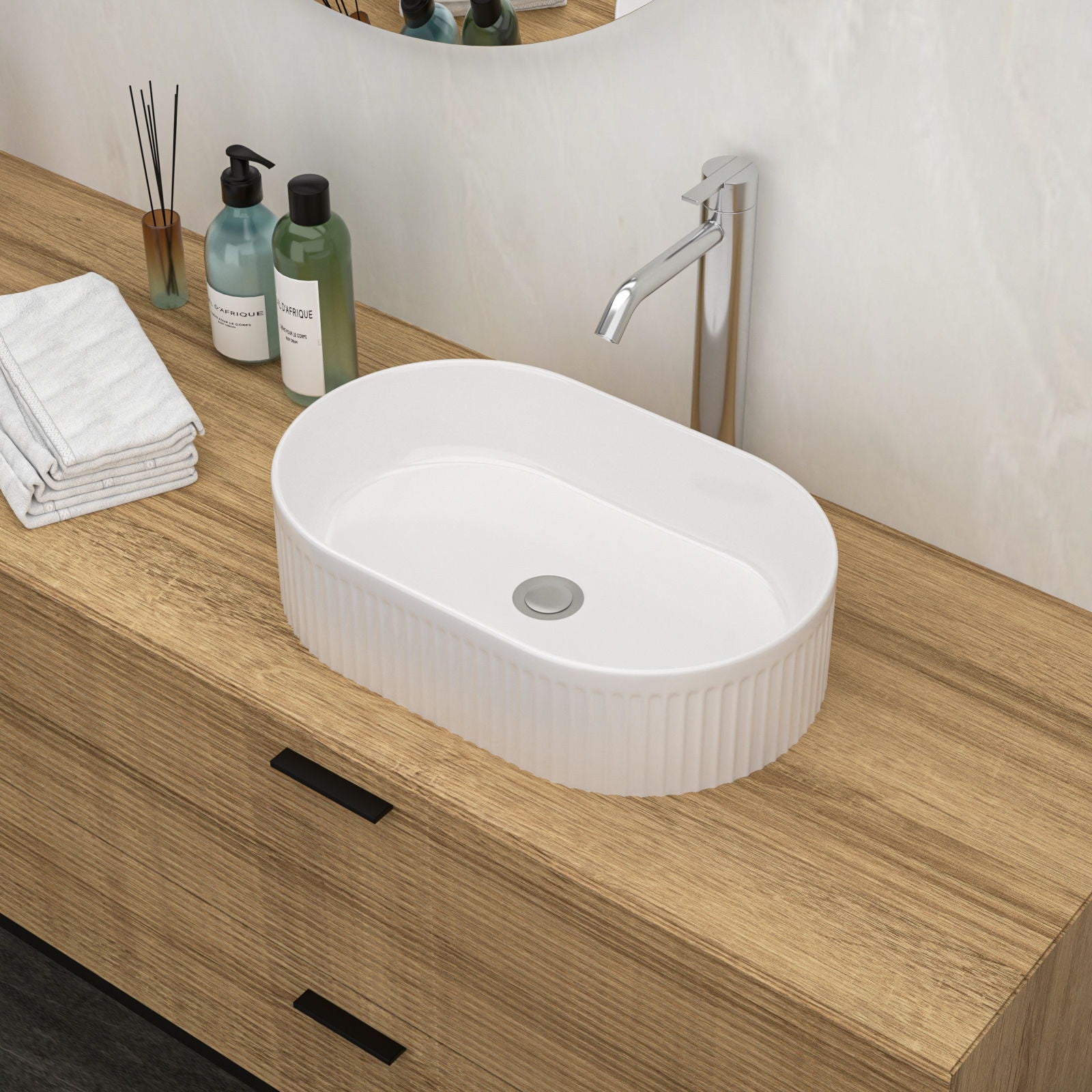 Vessel Oval Bathroom Sink - White by HouseOfZazla