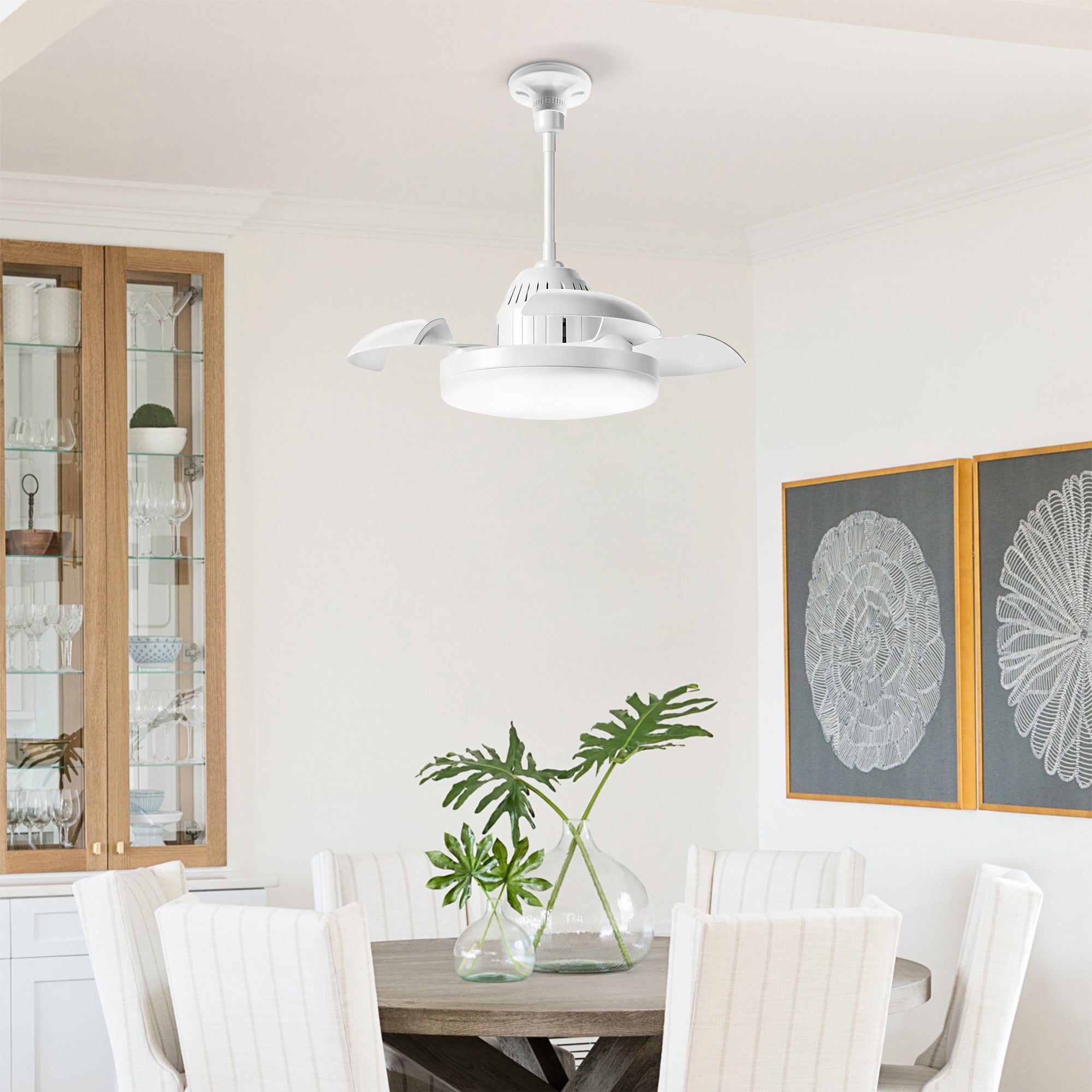 Bulb-Type Small Ceiling Fan with Retractable Blades and Remote Control by HouseOfZazla