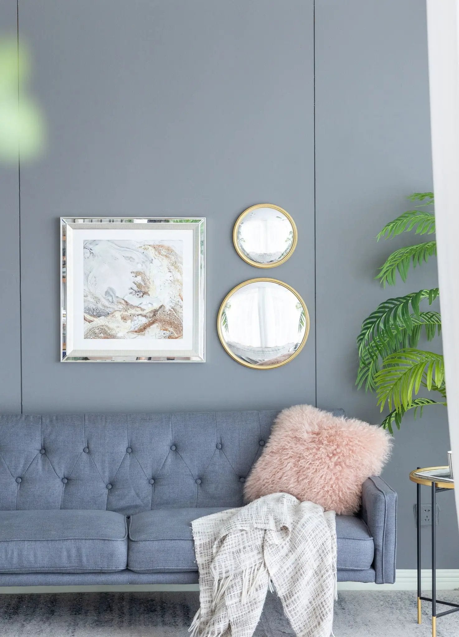 Round Mirror, Circle Mirror With Iron Frame For Living Room Bedroom Vanity Entryway Hallway by Unique Piece Furniture
