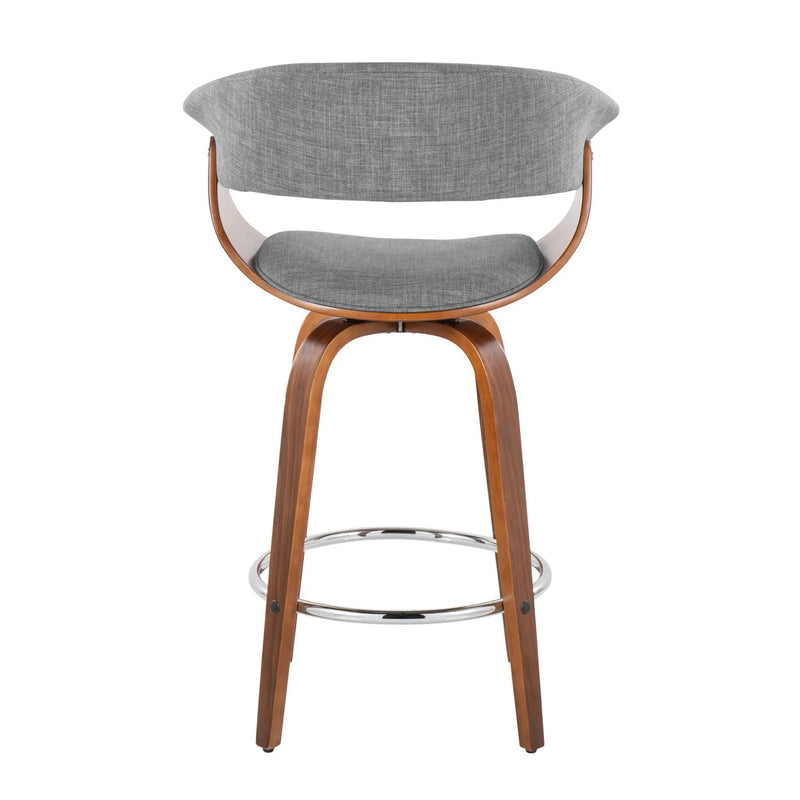 Vintage Mod - Mid Century Modern Fixed Height Counter Stool With Swivel With Round Footrest (Set of 2) by Unique Piece Furniture