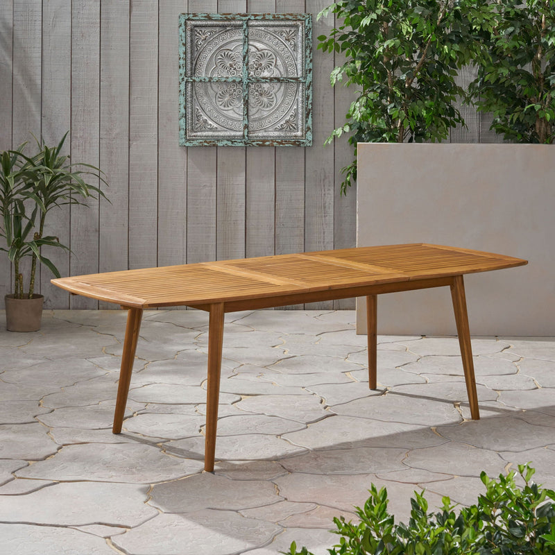 Placidity Outdoor Expandable Dining Table with Slatted Tabletop and Tapered Legs by HouseOfZazla
