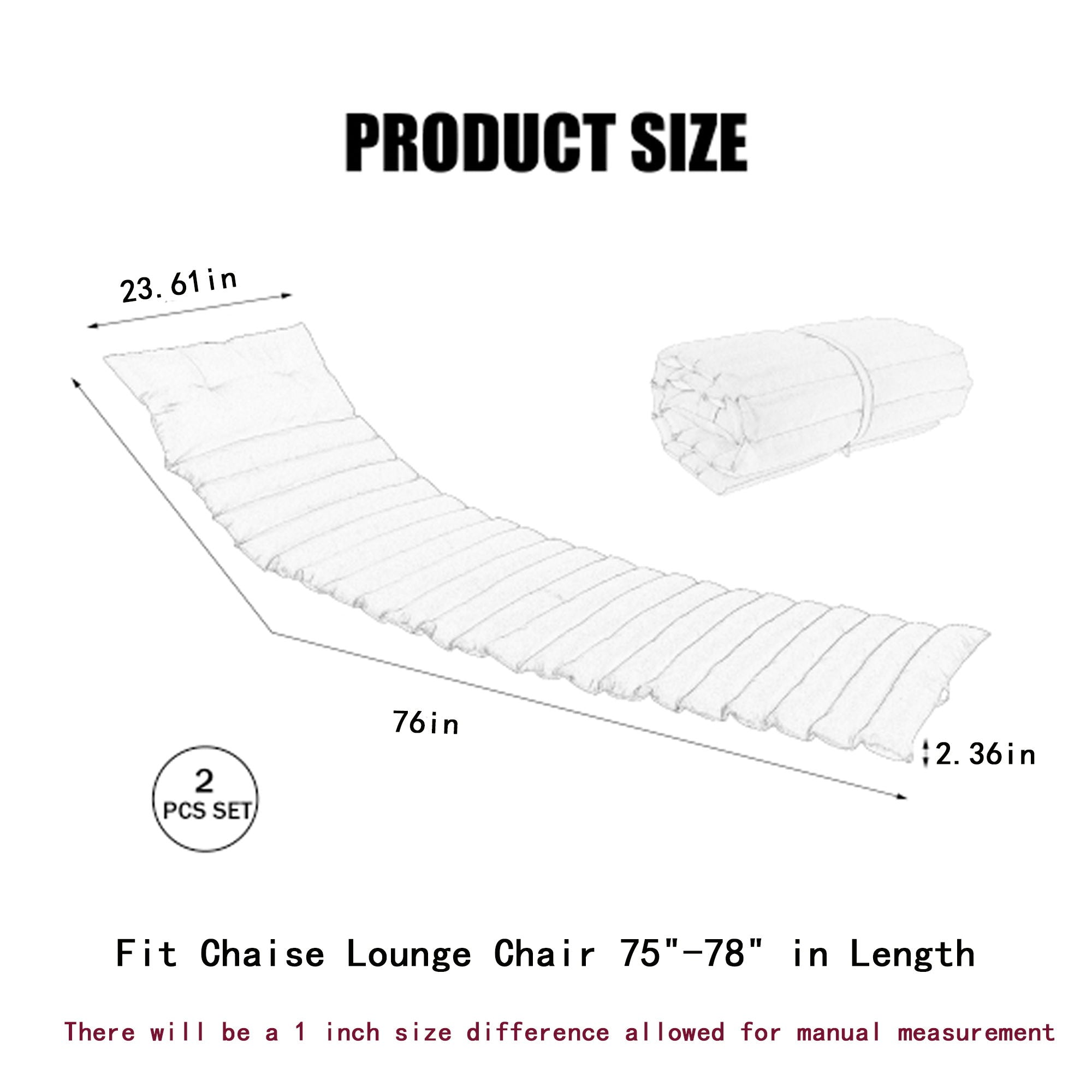 2 Piece Outdoor Chaise Lounge Chair Cushion Set by HouseOfZazla