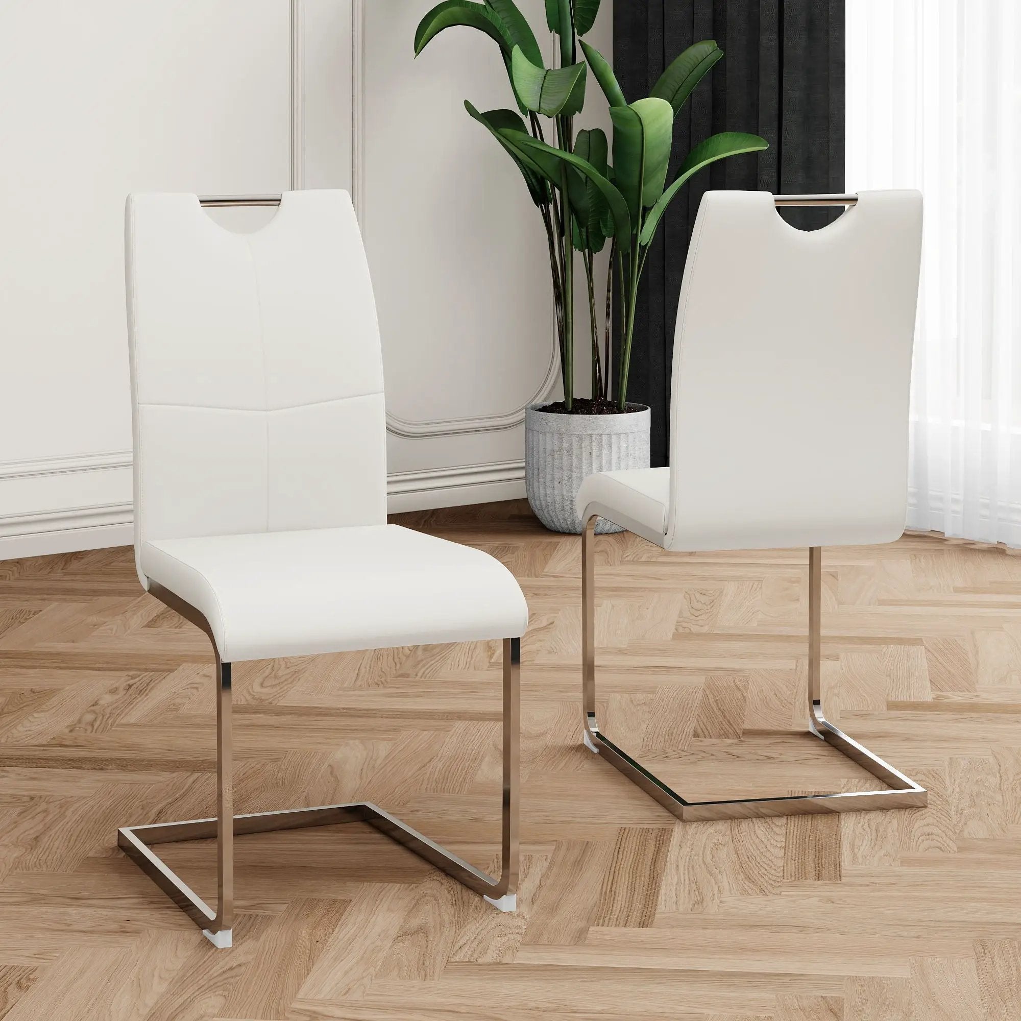 Modern Dining Chairs With Padded Seat And Metal Legs by Unique Piece Furniture