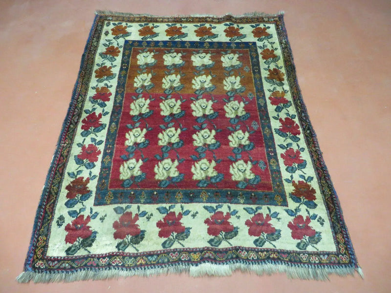 4' X 5' Semi Antique Handmade Fine Turkish Flowers Bouquet Wool Rug Nice by Jewel Rugs
