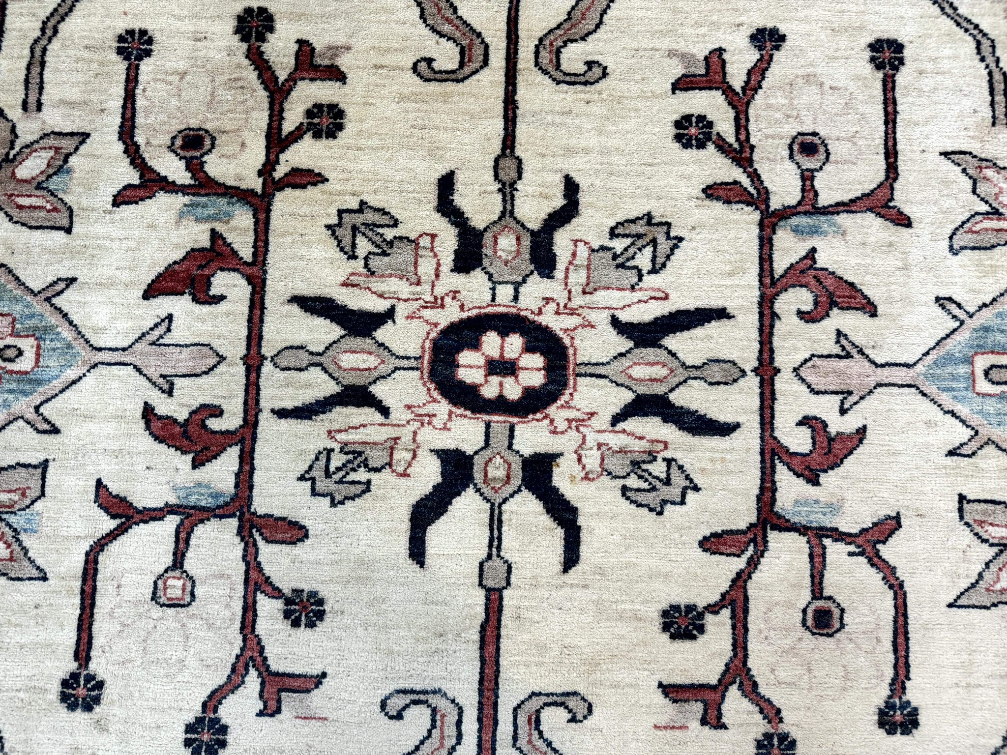Peshawar Rug 10x14, Beige and Rust Red, Large Pak Persian Rug, Pakistani Rug by Jewel Rugs