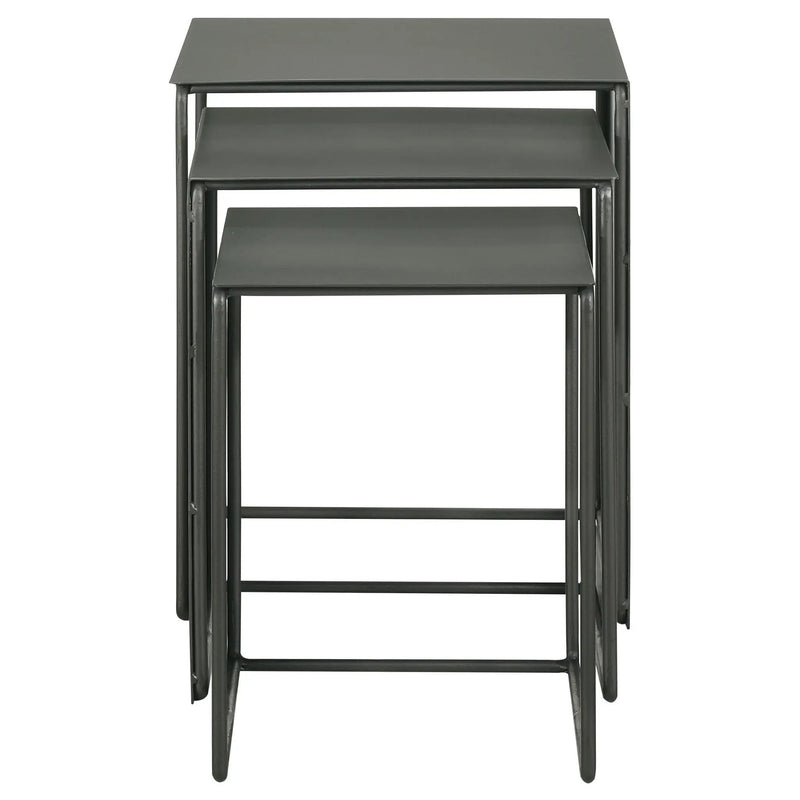 Imez 3-piece Rectangular Metal Nesting Table Set Grey by Unique Piece Furniture
