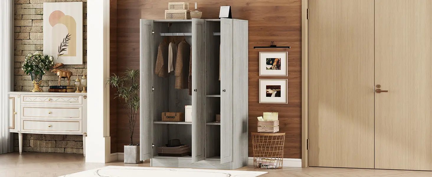 3 Door Shutter Wardrobe With Shelves by HouseOfZazla