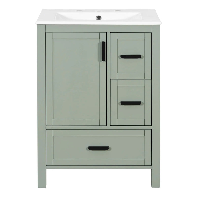 Bathroom Vanity With Sink, Soft-Close Doors, Double-Layer Shelf And 3 Drawers by Unique Piece Furniture