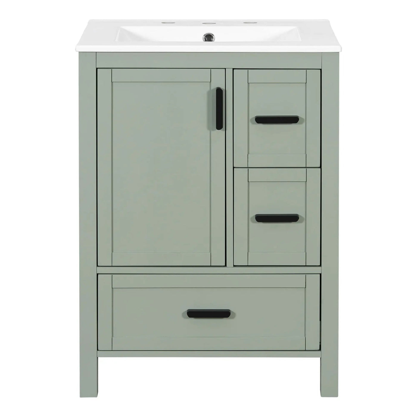 Bathroom Vanity With Sink, Soft-Close Doors, Double-Layer Shelf And 3 Drawers by Unique Piece Furniture