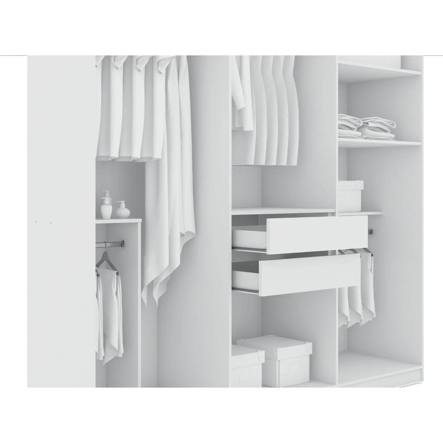 Gramercy - Free Standing Wardrobe Closet With Drawers And Shelves by HouseOfZazla