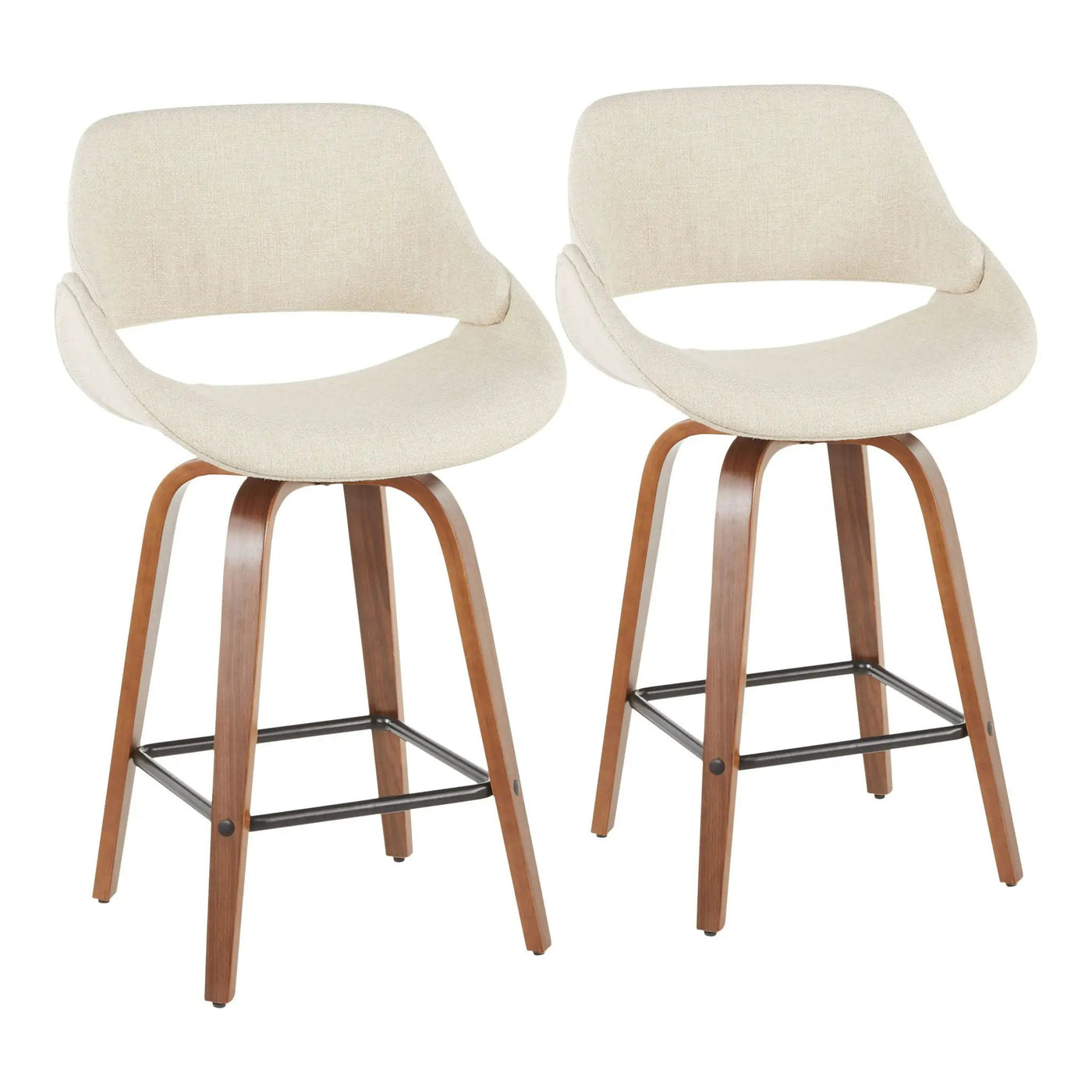 Fabrico - Mid-Century Modern, Counter Stool (Set of 2) by HouseOfZazla
