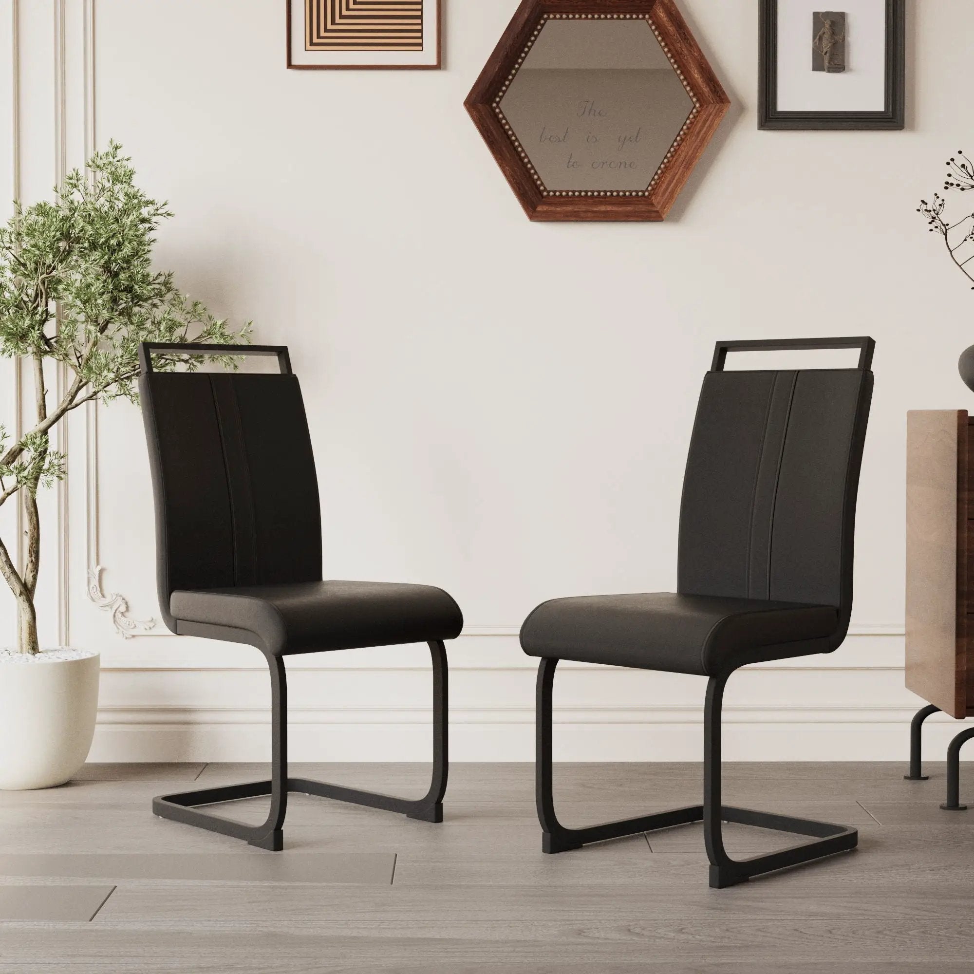 Modern Dining Chairs With High Back Upholstered Design Metal Legs by Unique Piece Furniture