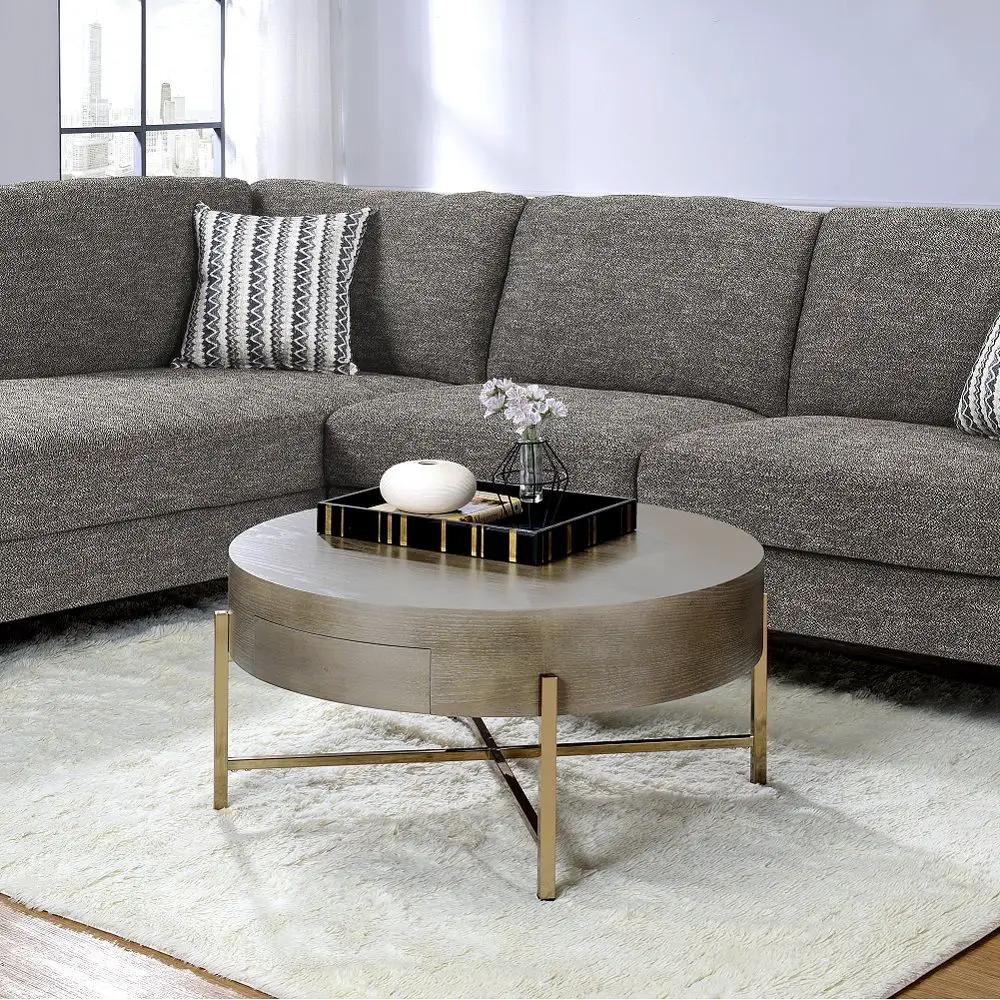 Weyton - Coffee Table - Light Brown & Champagne by Unique Piece Furniture
