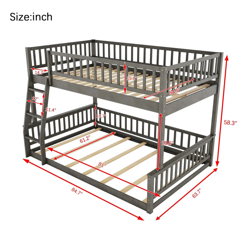 Bunk Bed With Ladder And Guardrails by Unique Piece Furniture