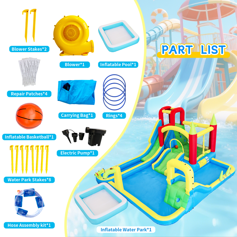 11-in-1 Inflatable Slide Water Park for Kids by HouseOfZazla