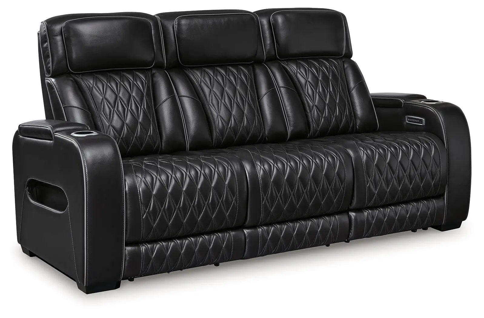Boyington - 2 Pc. - Power Reclining Sofa And Loveseat - Black by Unique Piece Furniture