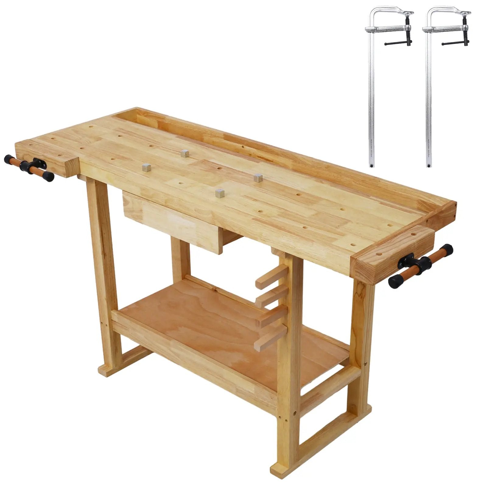55-Inch Wood Workbench with Bar Clamps Set by HouseOfZazla