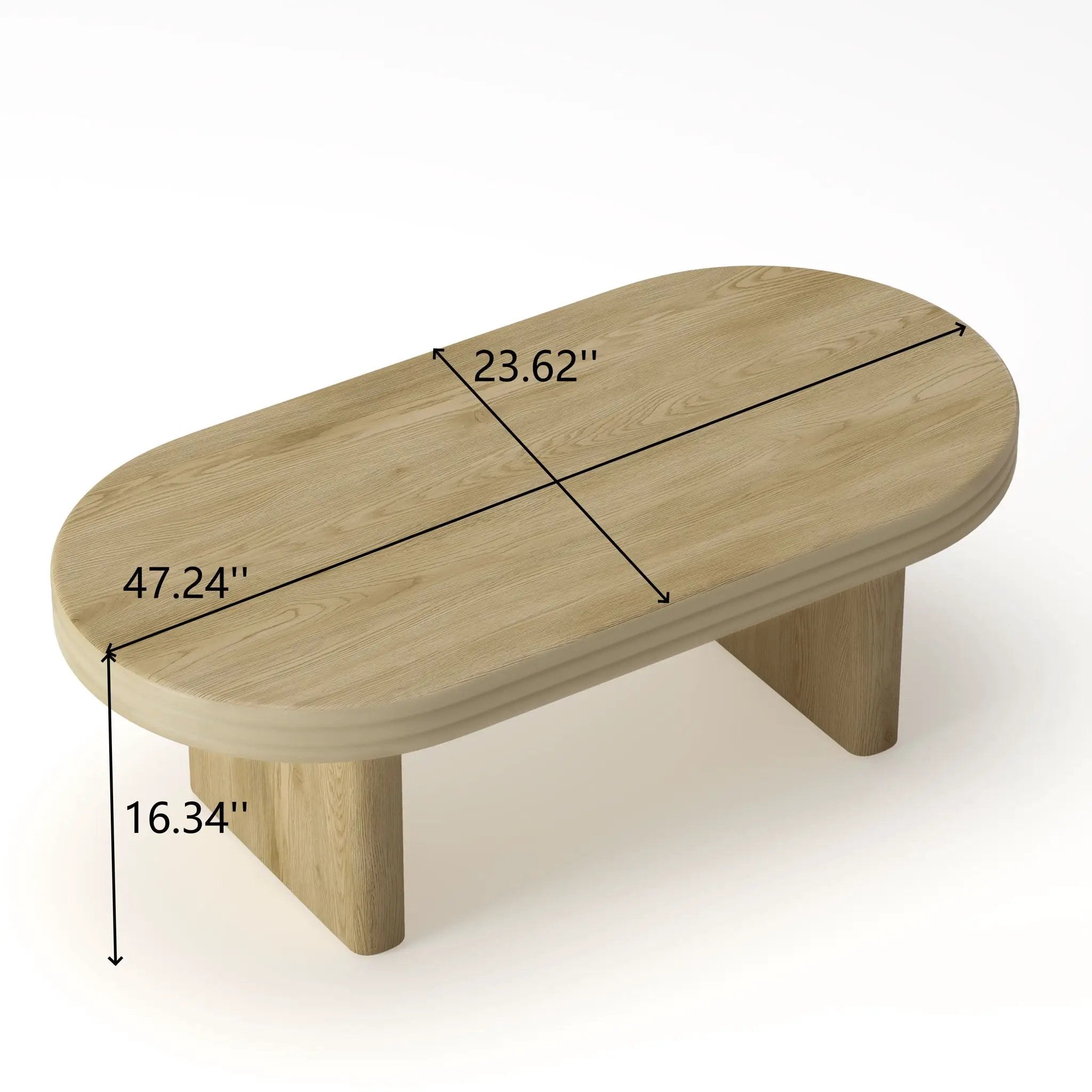 Oval Fluted Coffee Table - Natural by Unique Piece Furniture