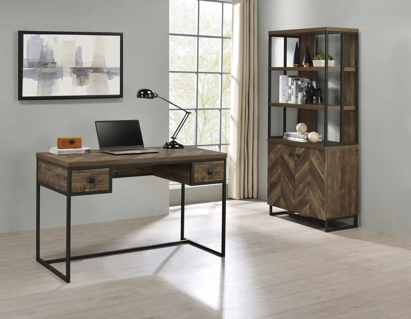 Millbrook 71-inch 2-door Storage Bookshelf Rustic Oak by Unique Piece Furniture