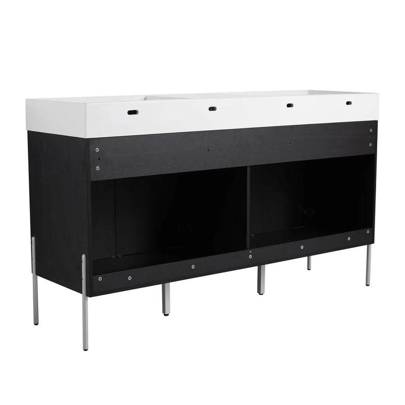 Freestanding Bathroom Vanity With Resin Sink And Storage Cabinet by HouseOfZazla