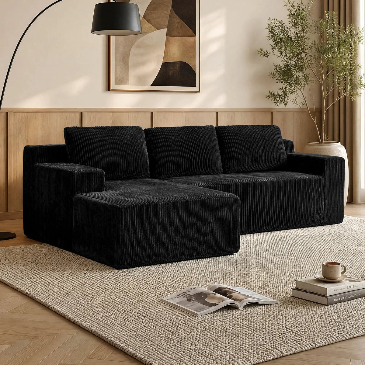 Corduroy Modular L Shaped Sectional Sofa by HouseOfZazla