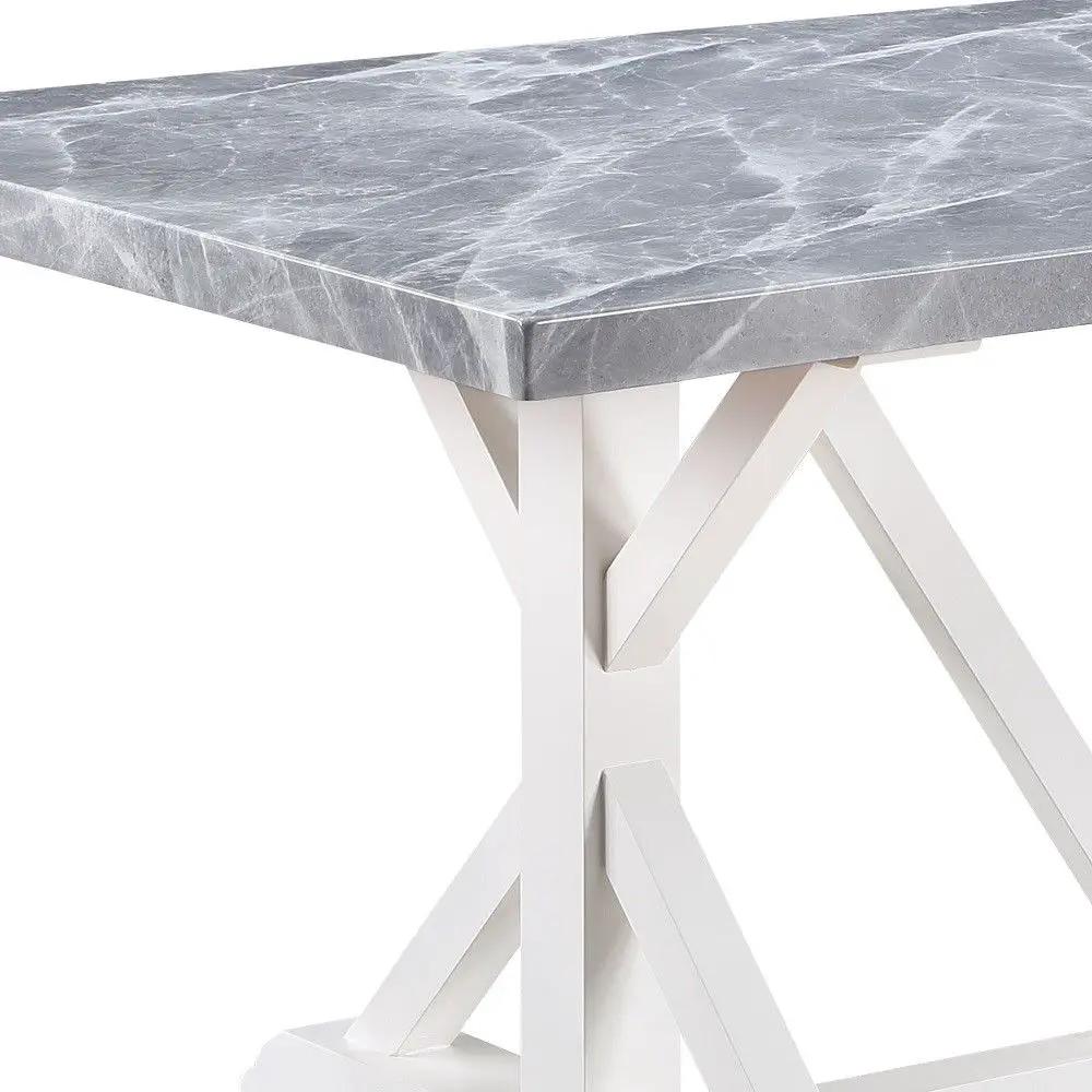 Hollyn - Dining Table With Engineered Stone Top - Engineered Stone & White by Unique Piece Furniture