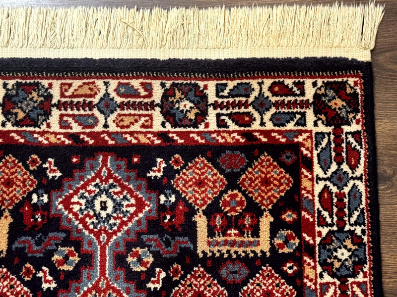 Small Karastan Rug 3x4, Yuruk Collection, Wool, Tribal, Geometric, Navy Blue by Jewel Rugs