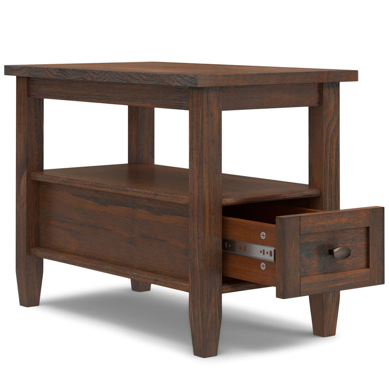 Warm Shaker - Narrow Side Table - Distressed Charcoal Brown by HouseOfZazla